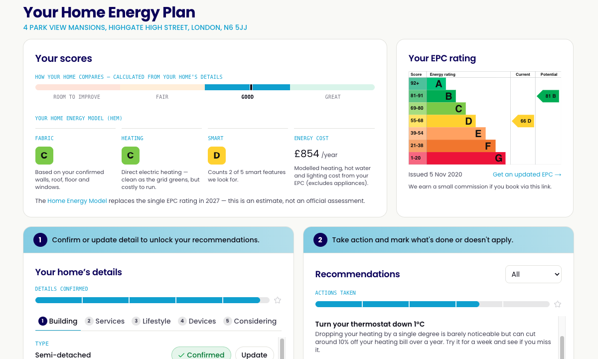 Home Energy Planner — screenshot