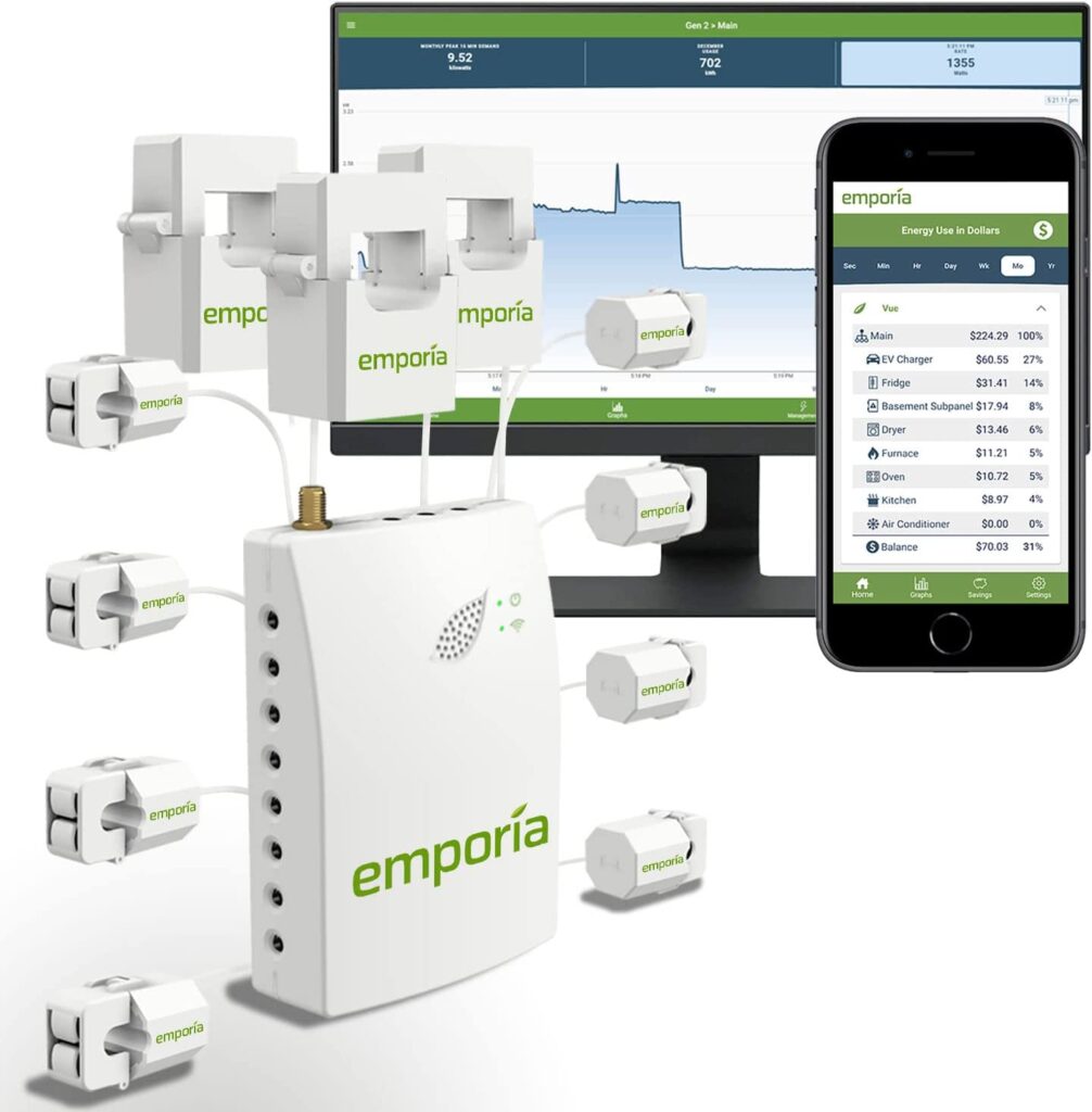 Emporia smart home energy monitor for solar PV